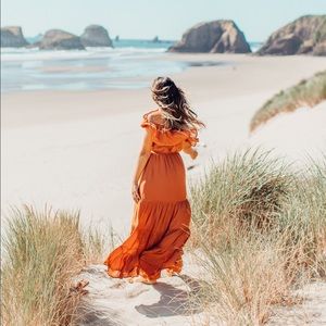 Burnt Orange/Rust Colored Flowy Dress